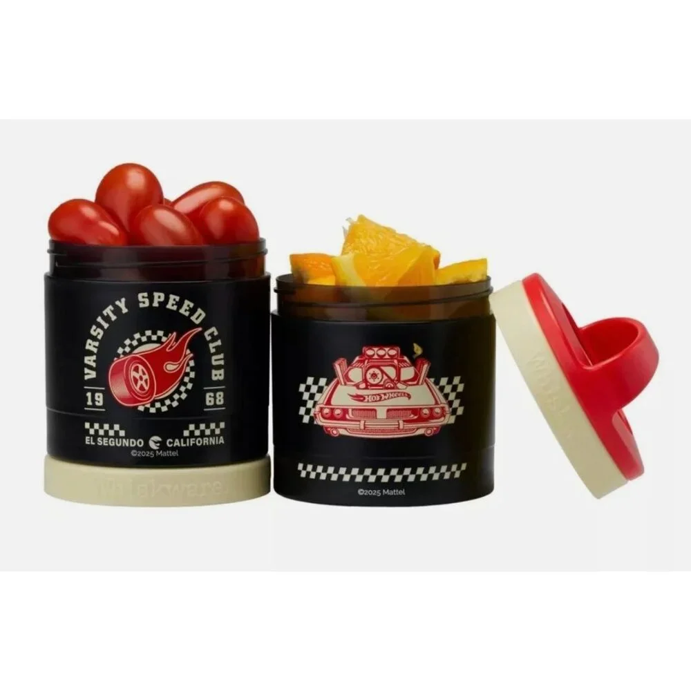Hot Wheels Set of 2 Varsity Speed Club Whiskware Stackable Snack Containers